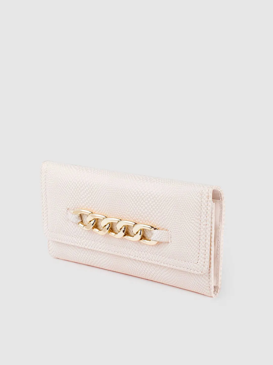 Lino Perros Women Snakeskin Textured Three Fold Wallet