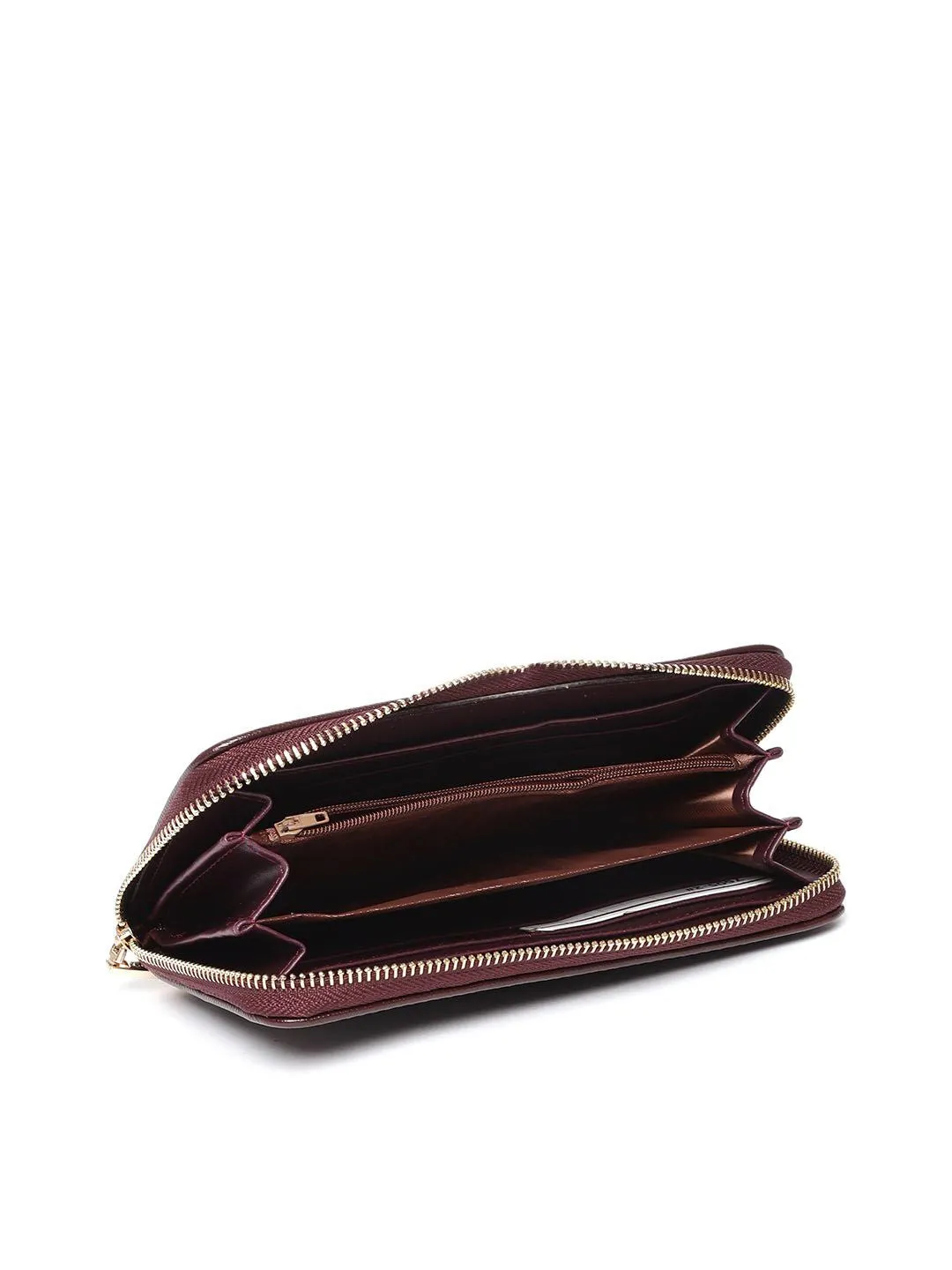 Lisa Haydon for Lino Perros Women Burgundy Solid Zip Around Wallet