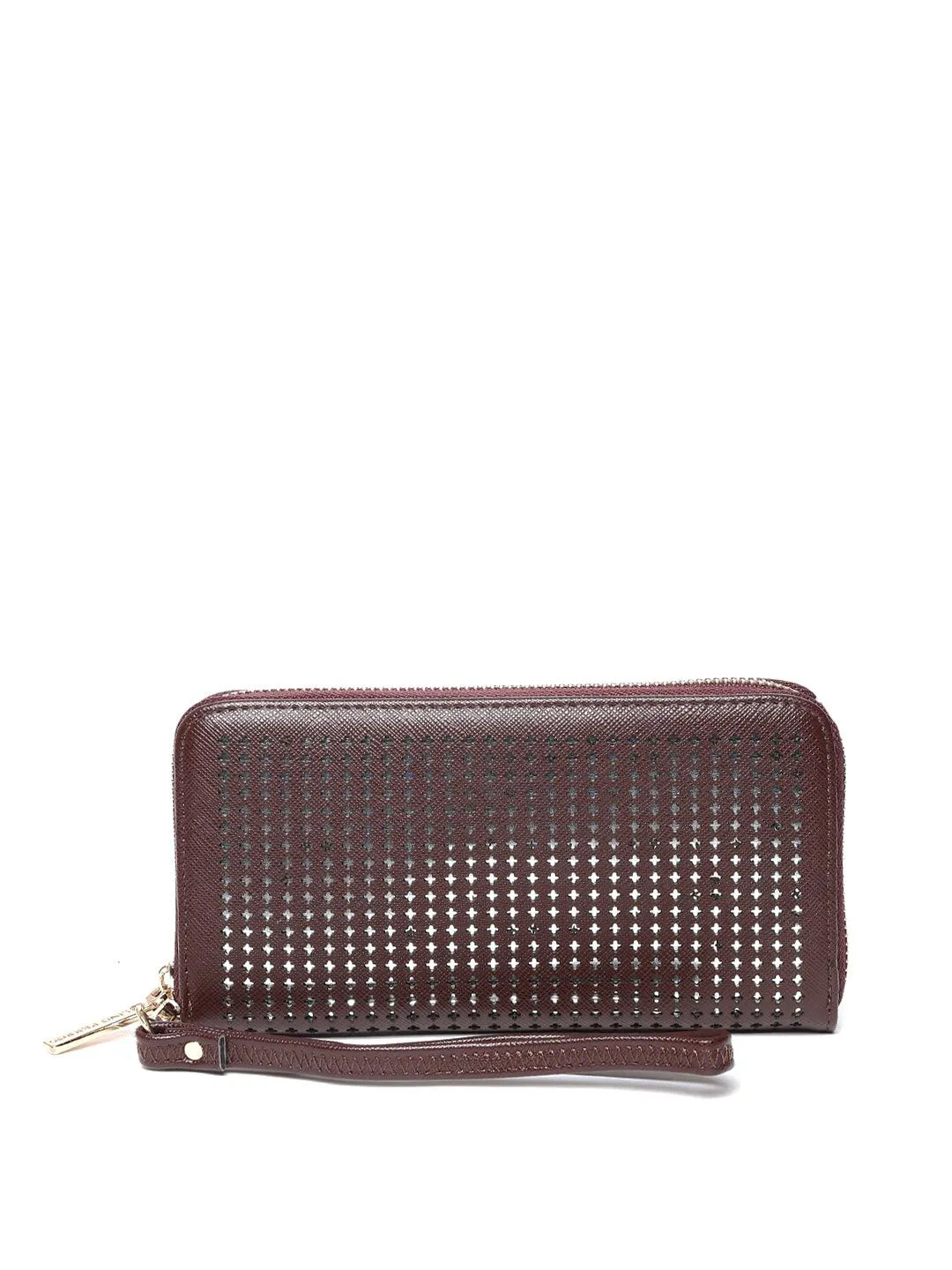 Lisa Haydon for Lino Perros Women Burgundy Solid Zip Around Wallet