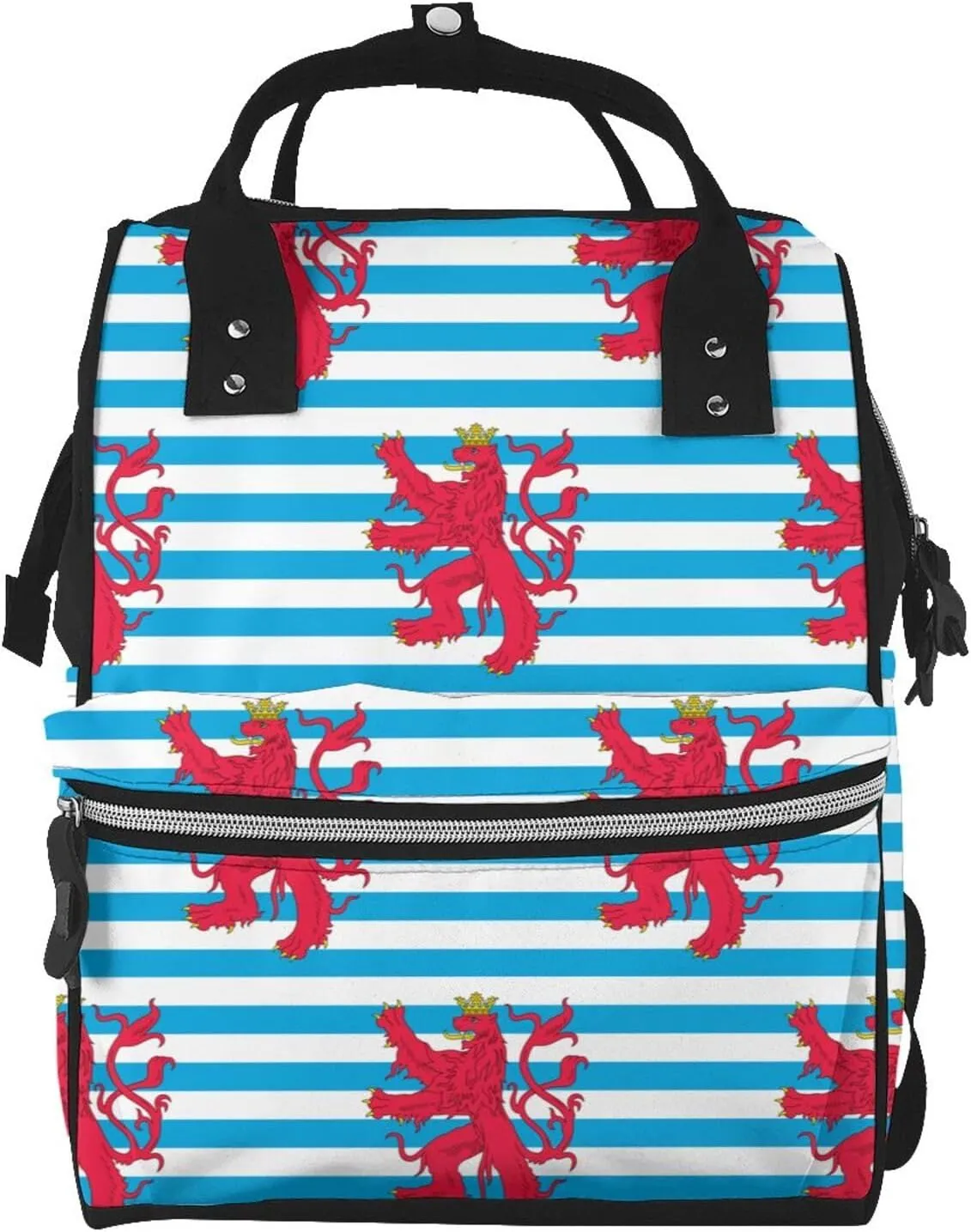 Lluxembourgers-Civil-Ensign Pattern Diaper Bag Backpack Multifunctional Travel Backpack Mom Bag For Outdoor