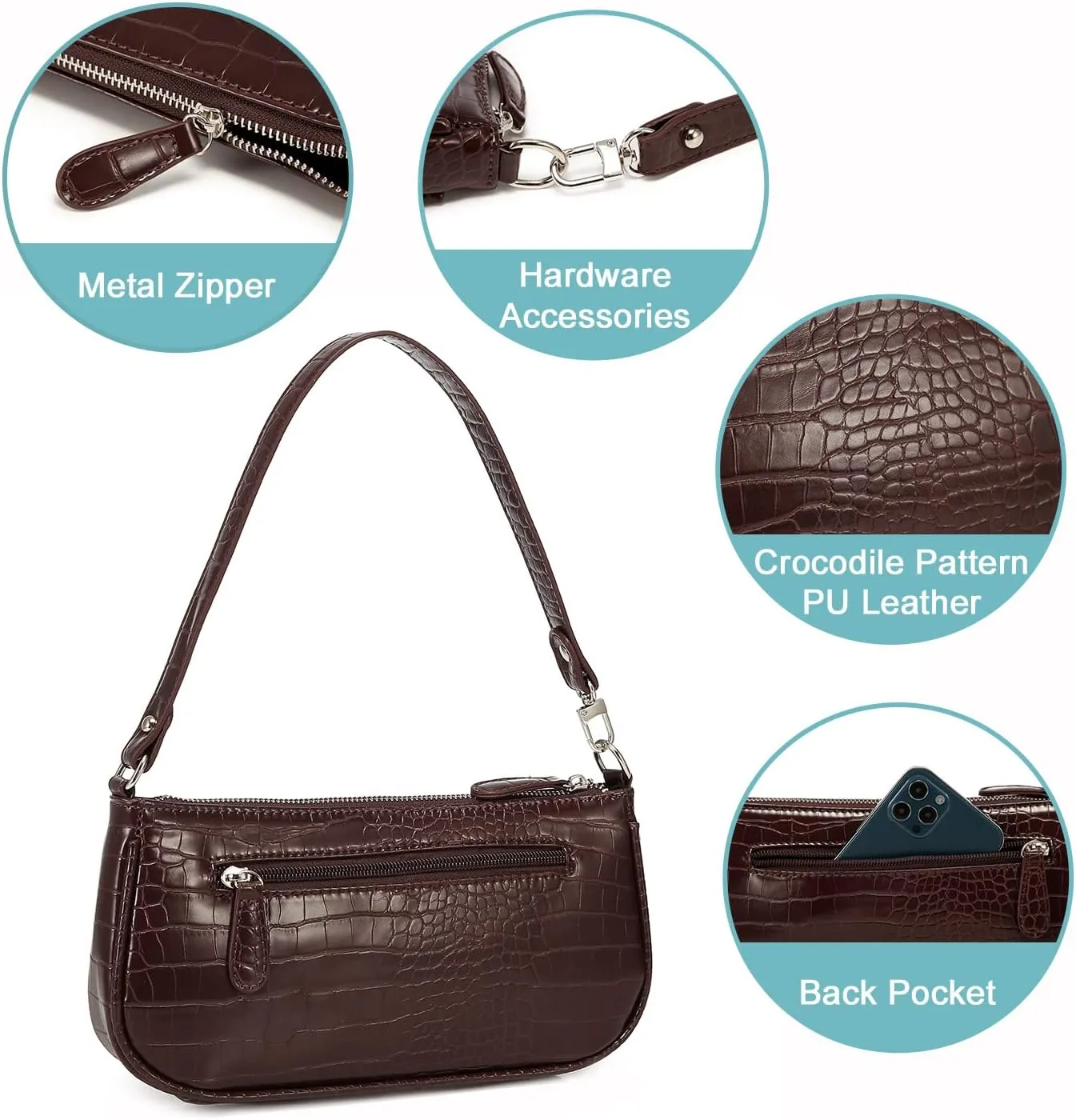 Loiral Small Purse for Women, Retro Classic Tote HandBag Shoulder Bags Clutch Purse