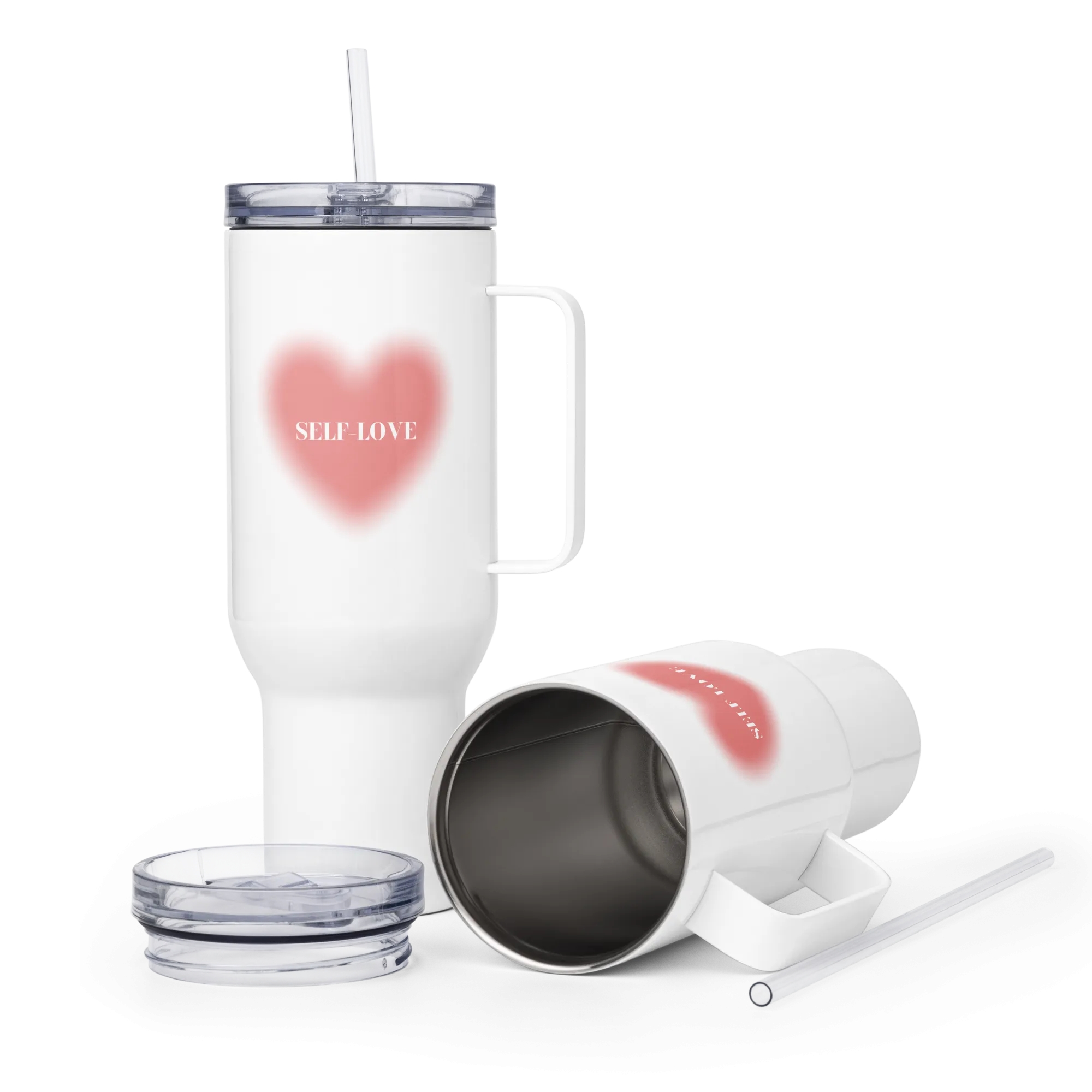 LOVE Travel mug with a handle