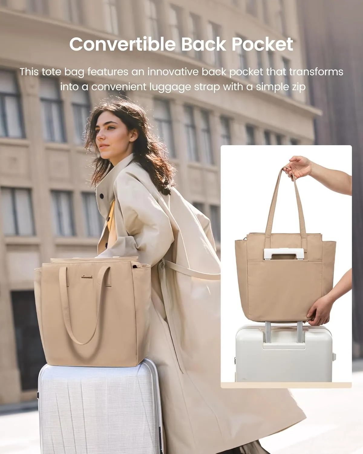 LOVEVOOK Tote Bag For Women, Large Work Tote with Zipper, Travel Shoulder Handbag, Carry on Bag for Teacher Nurse Gym