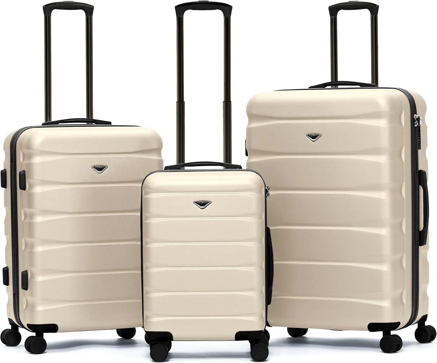 Luggage Sets TSA Lock Silent Double Spinner Wheels Durable Hardside Lightweight Suitcase With 22x14x9 Carry-On Case Maximum Carry On Bag Size For American & United Approved Airlines