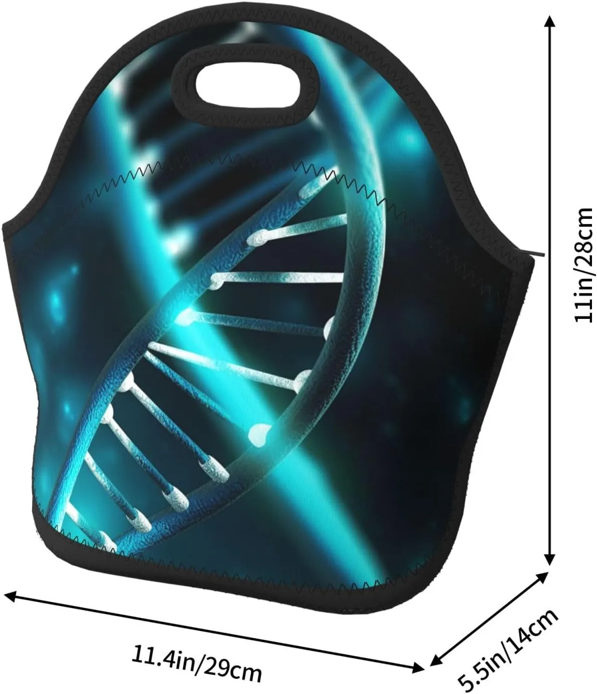 Lunch Bag Lunch Box for Women Men Neoprene Insulated Lunch Tote Bag Science Gene Strand Leakproof Cooler Bag Reusable Lunchbox Portable Cooler Lunch Container for Picnic Travel
