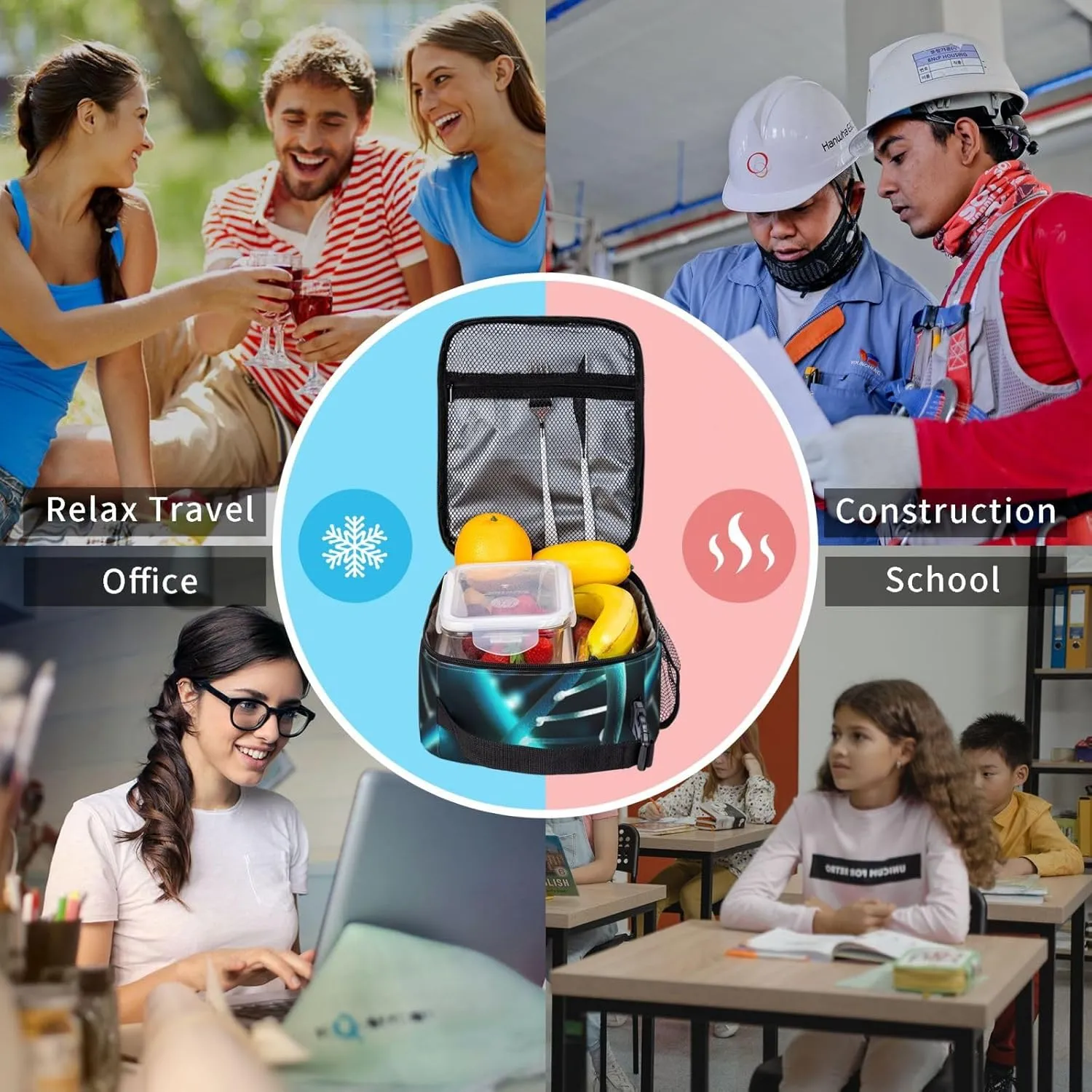 Lunch Bag Lunch Box For Women Men Reusable Insulated Lunch Tote Bag Science Gene Strand Leakproof Cooler Bag Portable Cooler Lunch Container For Picnic Travel