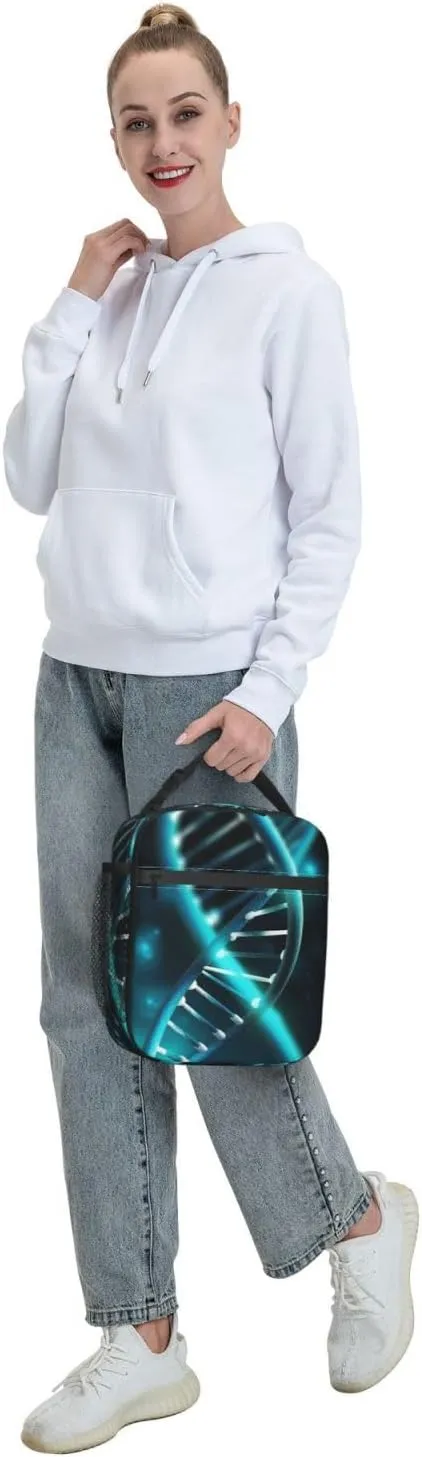 Lunch Bag Lunch Box For Women Men Reusable Insulated Lunch Tote Bag Science Gene Strand Leakproof Cooler Bag Portable Cooler Lunch Container For Picnic Travel