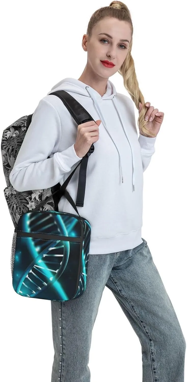 Lunch Bag Lunch Box For Women Men Reusable Insulated Lunch Tote Bag Science Gene Strand Leakproof Cooler Bag Portable Cooler Lunch Container For Picnic Travel
