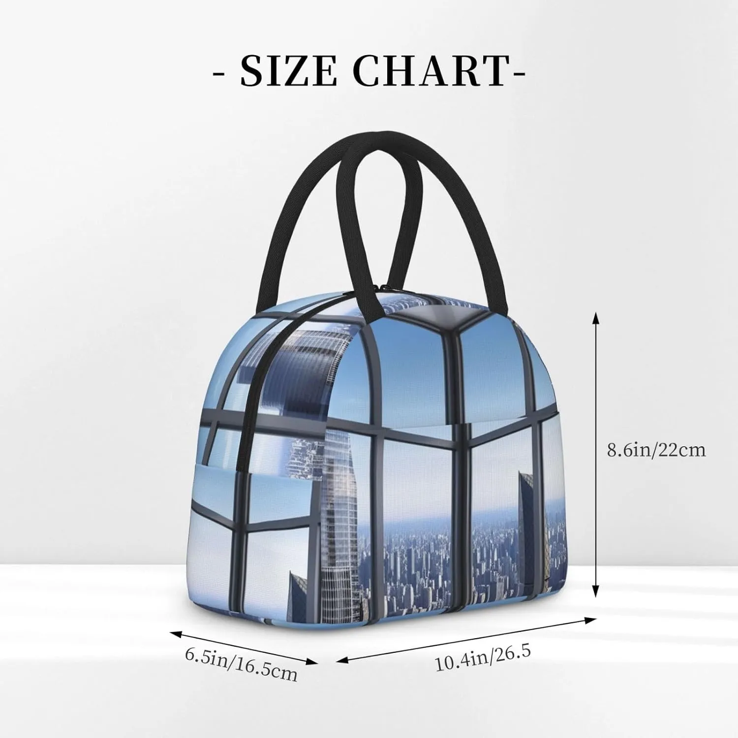 Lunch Bag Lunch Box for Women Men Reusable Insulated Lunch Tote Bag Skyscraper Buildings Leakproof Cooler Bag Portable Cooler Lunch Container for Picnic Travel