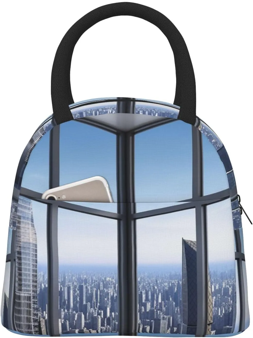 Lunch Bag Lunch Box for Women Men Reusable Insulated Lunch Tote Bag Skyscraper Buildings Leakproof Cooler Bag Portable Cooler Lunch Container for Picnic Travel