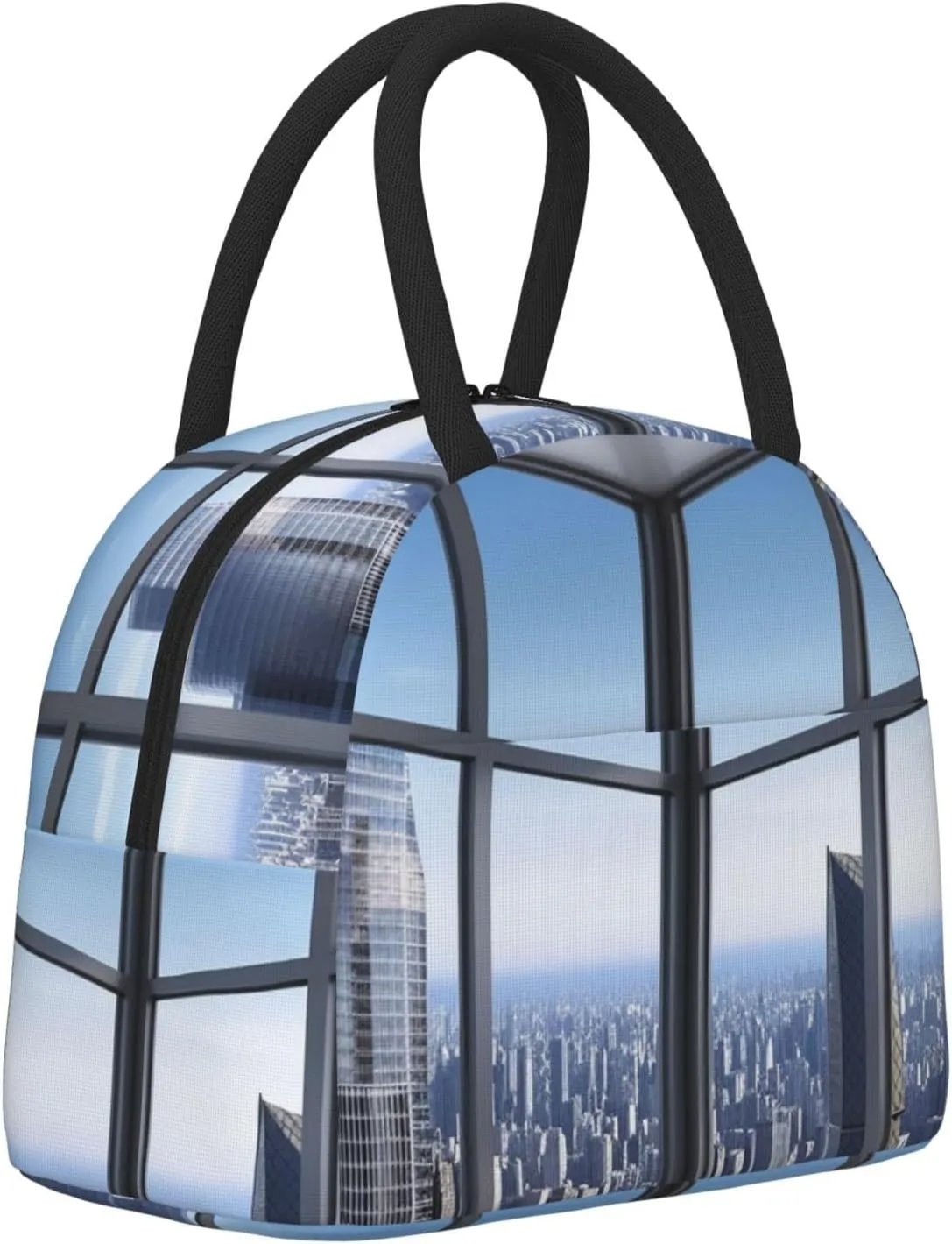 Lunch Bag Lunch Box for Women Men Reusable Insulated Lunch Tote Bag Skyscraper Buildings Leakproof Cooler Bag Portable Cooler Lunch Container for Picnic Travel