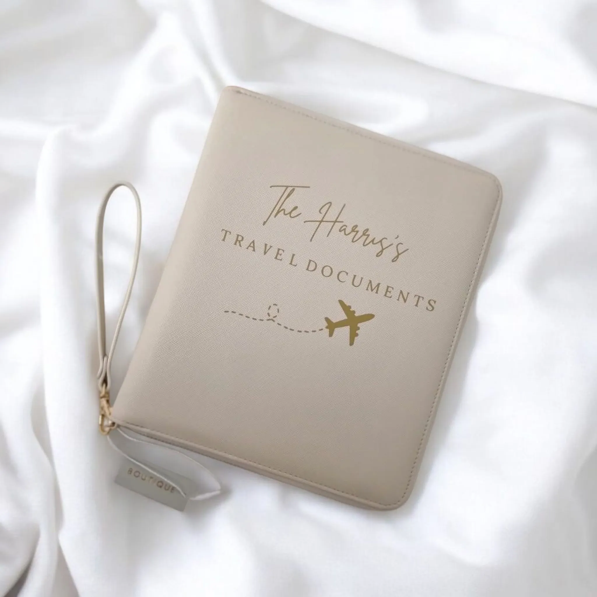 Luxury travel documents folder
