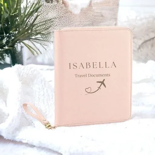 Luxury travel documents folder