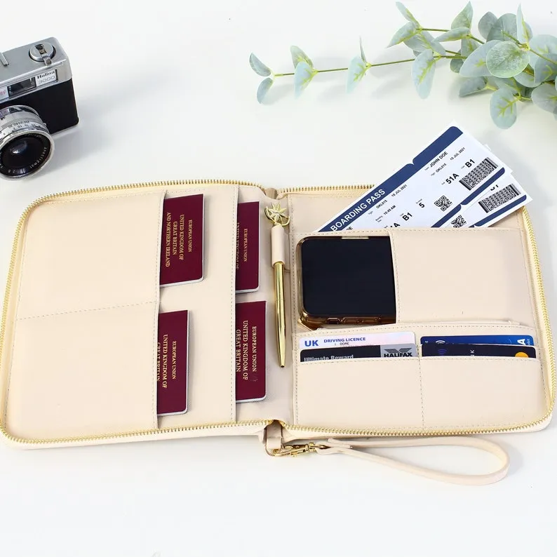 Luxury travel documents folder