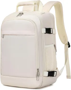 LXYGD Backpack For Women,Laptop Backpacks 15.6 Inch Anti Theft Work College Bookbag Water Resistant Carry On Back pack Travel Backpacks Large Capacity Casual Daypack (Beige)