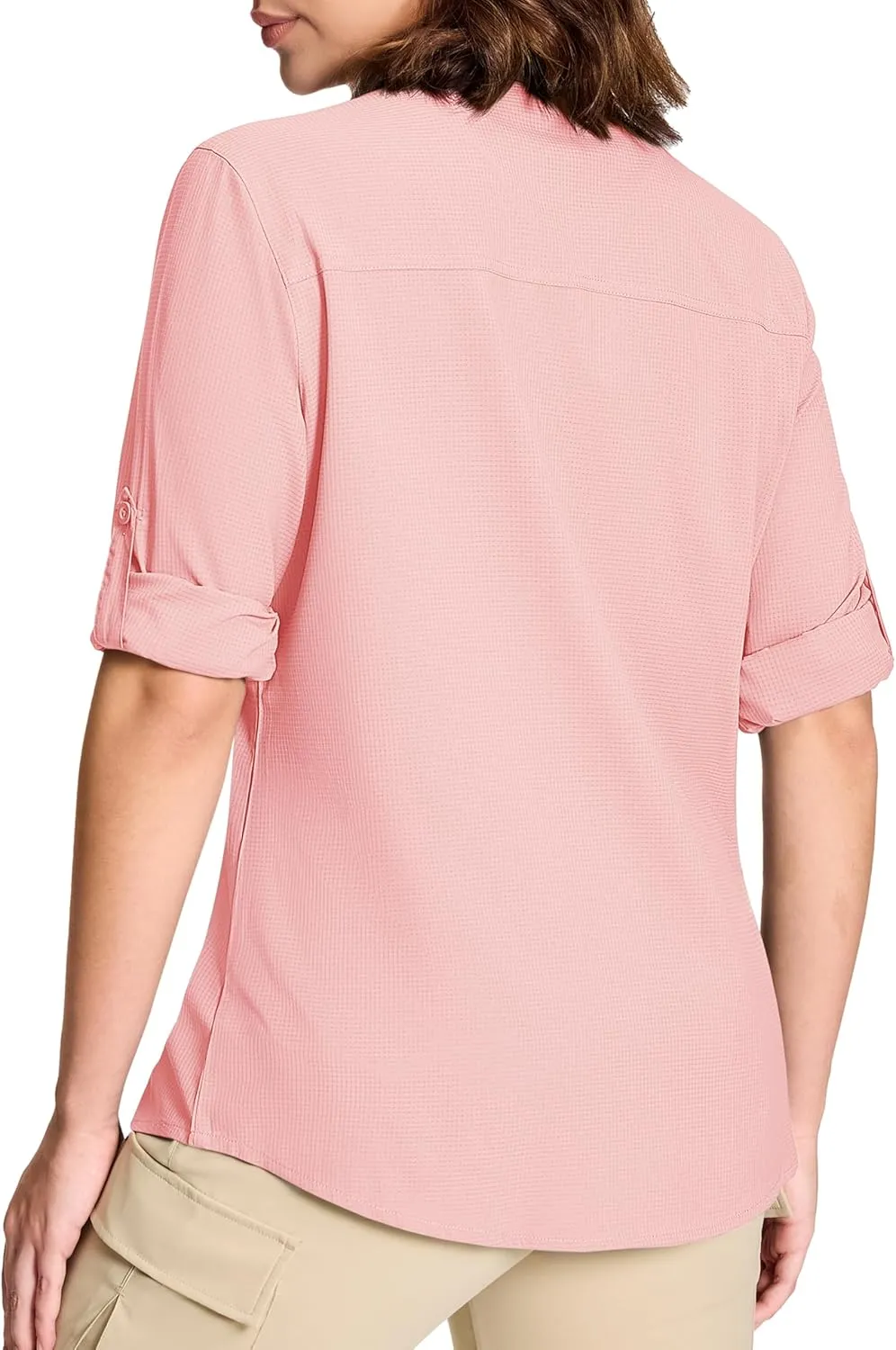 MAGCOMSEN Women's UPF 50  Long Sleeve Fishing Shirts UV Sun Protection Quick Dry Button Down Safari Hiking Travel Shirts