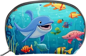 Makeup Bag Organizer,Cosmetic Bags for Women,Cartoon Sea Fish Whale,Small Makeup Pouch