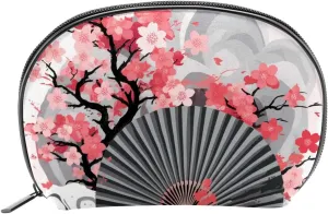 Makeup Bag Organizer,Cosmetic Bags for Women,Chinese Style Fan and Painting,Small Makeup Pouch