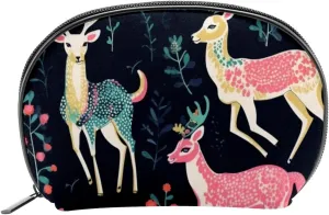 Makeup Bag Organizer,Cosmetic Bags for Women,Christmas Floral Deer,Small Makeup Pouch