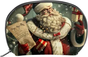 Makeup Bag Organizer,Cosmetic Bags for Women,Christmas Stamp Santa Claus,Small Makeup Pouch