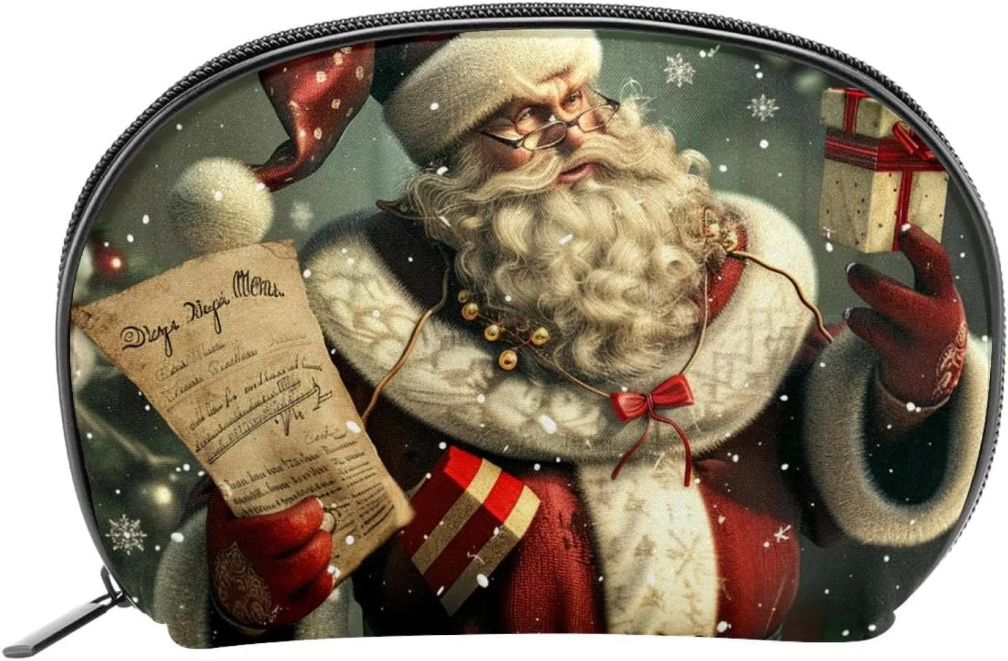 Makeup Bag Organizer,Cosmetic Bags for Women,Christmas Stamp Santa Claus,Small Makeup Pouch