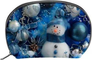 Makeup Bag Organizer,Cosmetic Bags for Women,Christmas Stars Snowflakes Snowman,Small Makeup Pouch