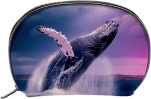 Makeup Bag Organizer,Cosmetic Bags for Women,Cloud Ocean Whale Jumping,Small Makeup Pouch