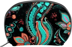 Makeup Bag Organizer,Cosmetic Bags for Women,Color Traditional Ethnic Style,Small Makeup Pouch