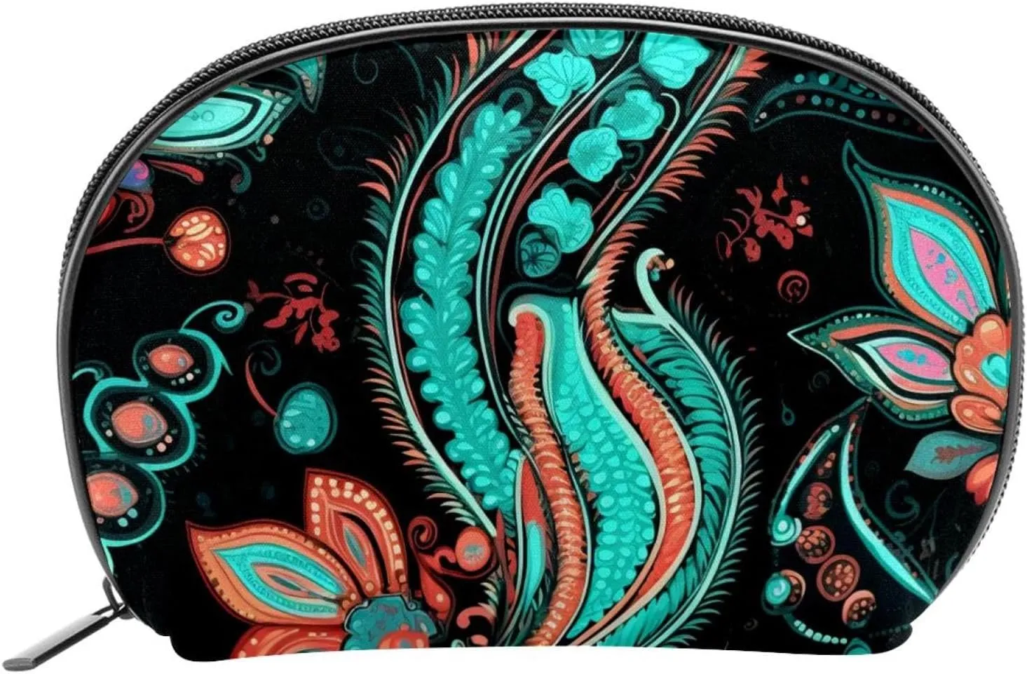 Makeup Bag Organizer,Cosmetic Bags for Women,Color Traditional Ethnic Style,Small Makeup Pouch