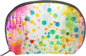 Makeup Bag Organizer,Cosmetic Bags for Women,Colorful Dots Watercolor,Small Makeup Pouch