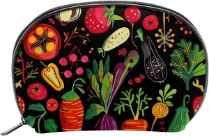 Makeup Bag Organizer,Cosmetic Bags for Women,Colorful Fruits Vegetables,Small Makeup Pouch