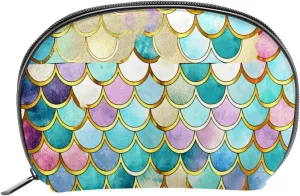 Makeup Bag Organizer,Cosmetic Bags for Women,Colorful Mermaid Fish Scales,Small Makeup Pouch