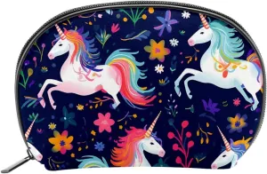 Makeup Bag Organizer,Cosmetic Bags for Women,Colorful Unicorn Purple,Small Makeup Pouch