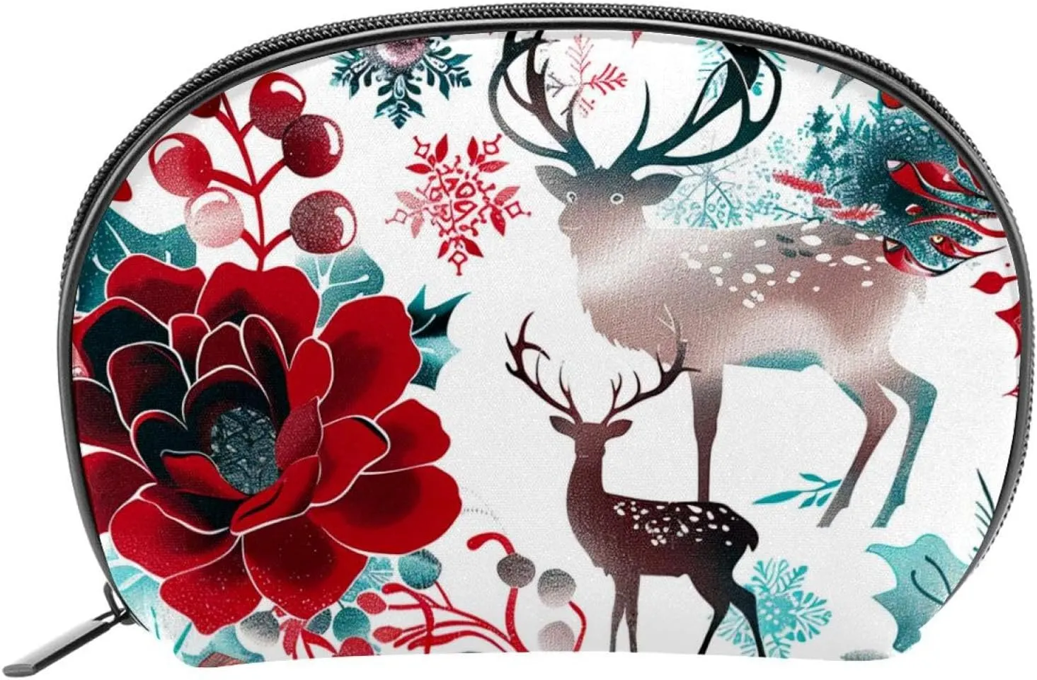 Makeup Bag Organizer,Cosmetic Bags for Women,Deer Bird Flower,Small Makeup Pouch