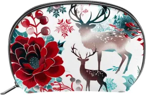 Makeup Bag Organizer,Cosmetic Bags for Women,Deer Bird Flower,Small Makeup Pouch