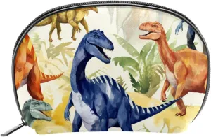Makeup Bag Organizer,Cosmetic Bags for Women,Dinasour Cartoon Watercolor,Small Makeup Pouch