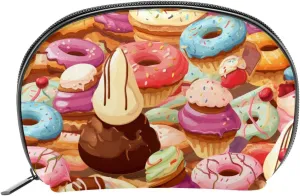 Makeup Bag Organizer,Cosmetic Bags for Women,Donut Ice Cream Strawberry Chocolate,Small Makeup Pouch