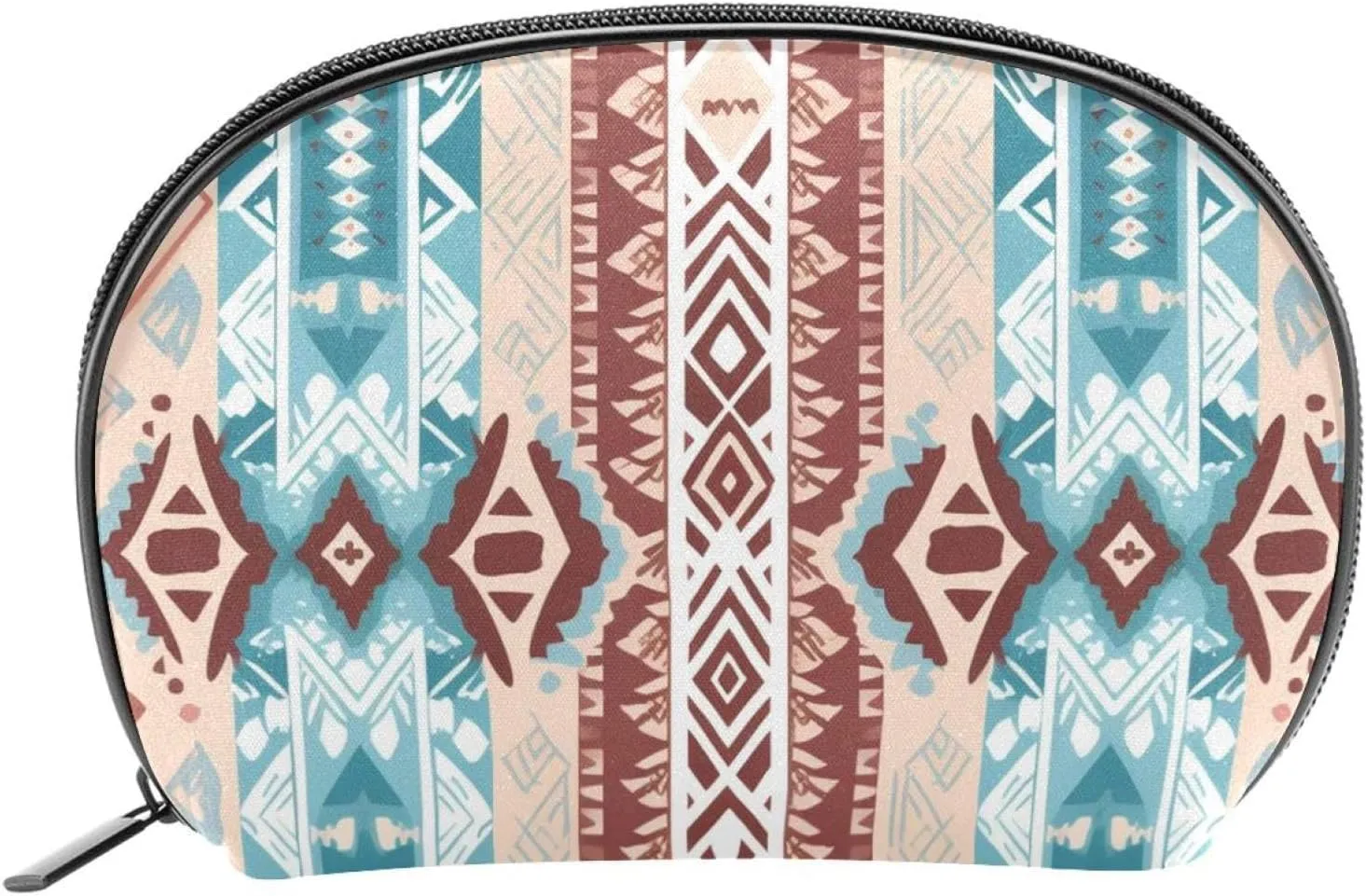 Makeup Bag Organizer,Cosmetic Bags for Women,Ethnic and Rhombus Geometry,Small Makeup Pouch