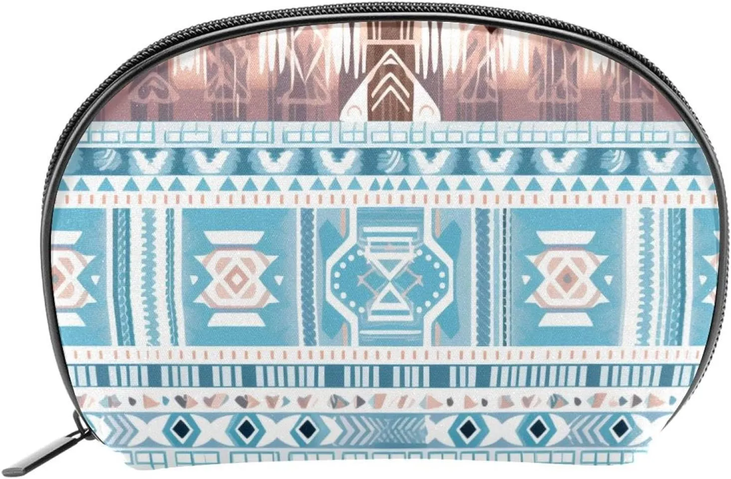 Makeup Bag Organizer,Cosmetic Bags for Women,Ethnic and Rhombus Geometry,Small Makeup Pouch