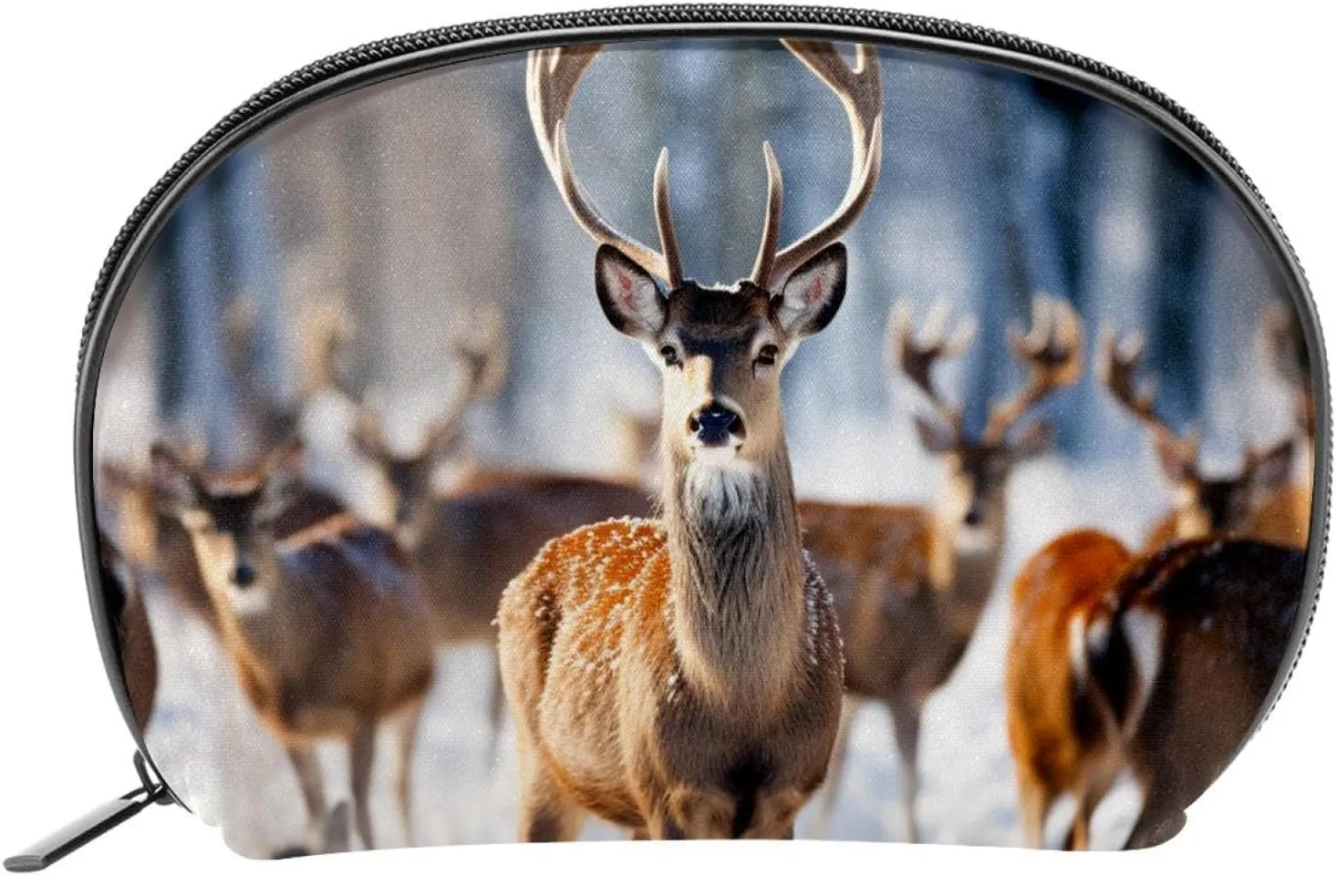 Makeup Bag Organizer,Cosmetic Bags for Women,Family Forest Noble Deer,Small Makeup Pouch
