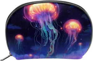 Makeup Bag Organizer,Cosmetic Bags for Women,Fantasy Jellyfish Sea,Small Makeup Pouch