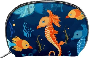 Makeup Bag Organizer,Cosmetic Bags for Women,Fish Starfish Anchor Ocean,Small Makeup Pouch