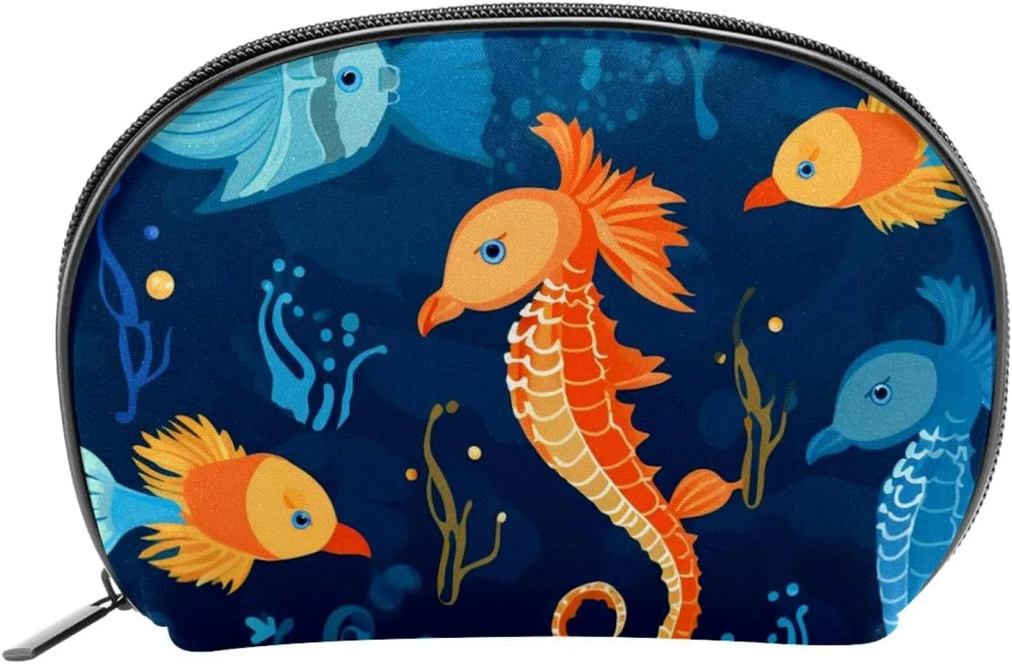 Makeup Bag Organizer,Cosmetic Bags for Women,Fish Starfish Anchor Ocean,Small Makeup Pouch