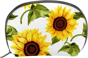 Makeup Bag Organizer,Cosmetic Bags for Women,Floral Sunflower Pattern,Small Makeup Pouch