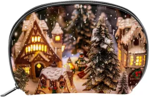 Makeup Bag Organizer,Cosmetic Bags for Women,Santa Claus Christmas Tree House,Small Makeup Pouch