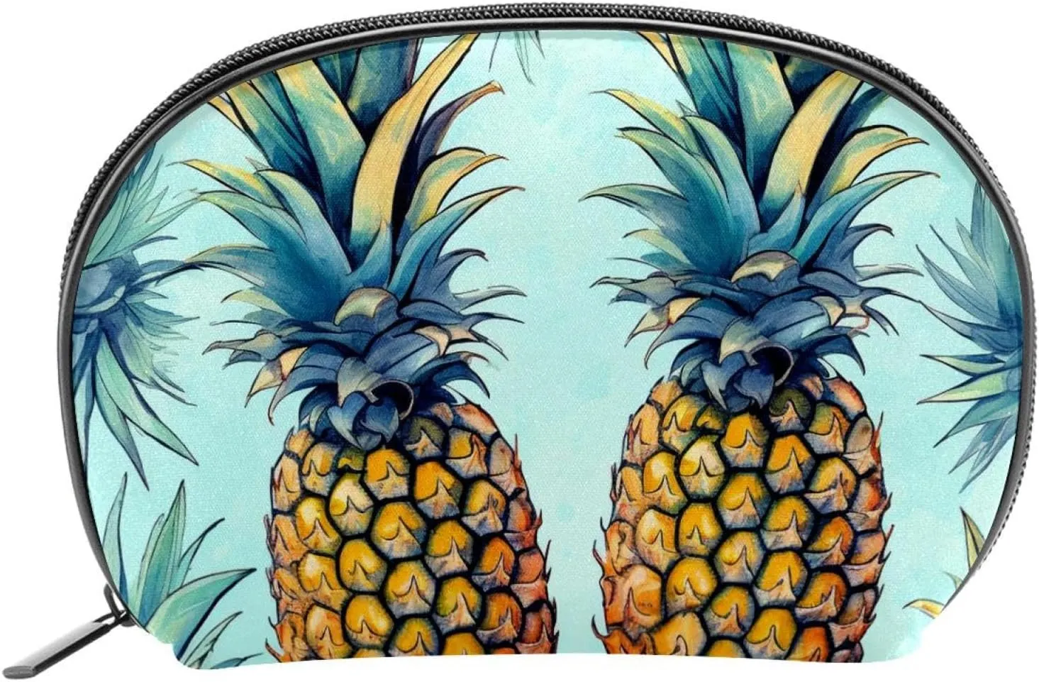 Makeup Bag Organizer,Cosmetic Bags for Women,Tropical Pineapples Green Fruit,Small Makeup Pouch