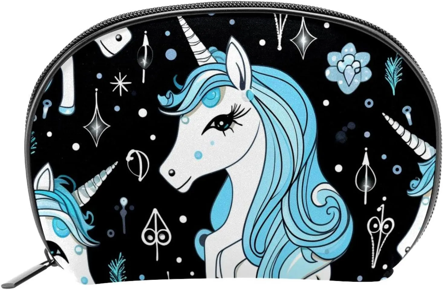 Makeup Bag Organizer,Cosmetic Bags for Women,Unicorn Blue Background,Small Makeup Pouch