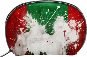 Makeup Bag Organizer,Cosmetic Bags for Women,Vintage Watercolor Italy Flag,Small Makeup Pouch