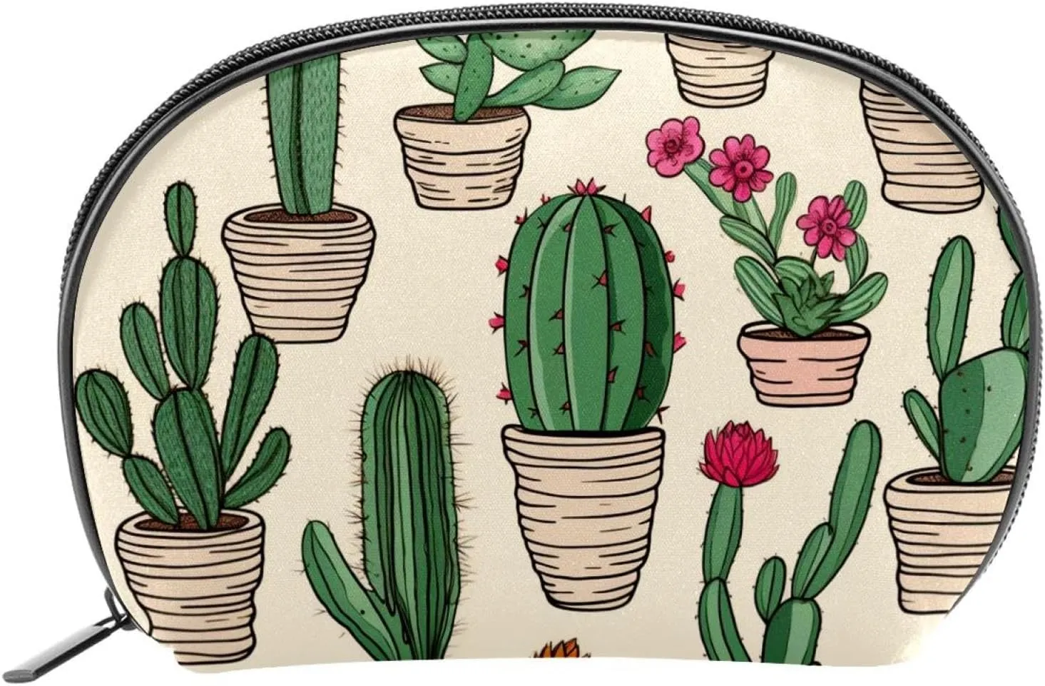 Makeup Bag Organizer,Cosmetic Bags for Women,Watercolor Plant Cactus,Small Makeup Pouch