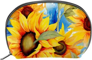 Makeup Bag Organizer,Cosmetic Bags for Women,Wildflower Watercolor Sunflower,Small Makeup Pouch